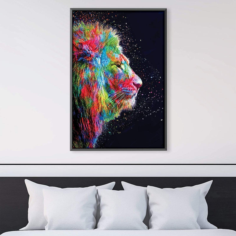 Colored Lion Canvas