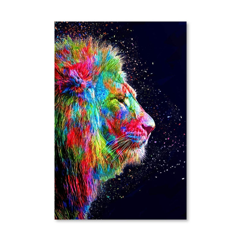 Colored Lion Canvas