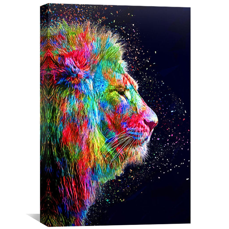 Colored Lion Canvas