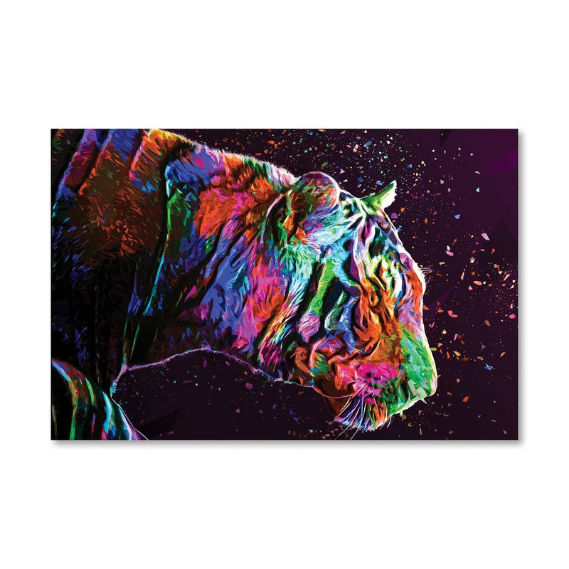 Colored Tiger Canvas