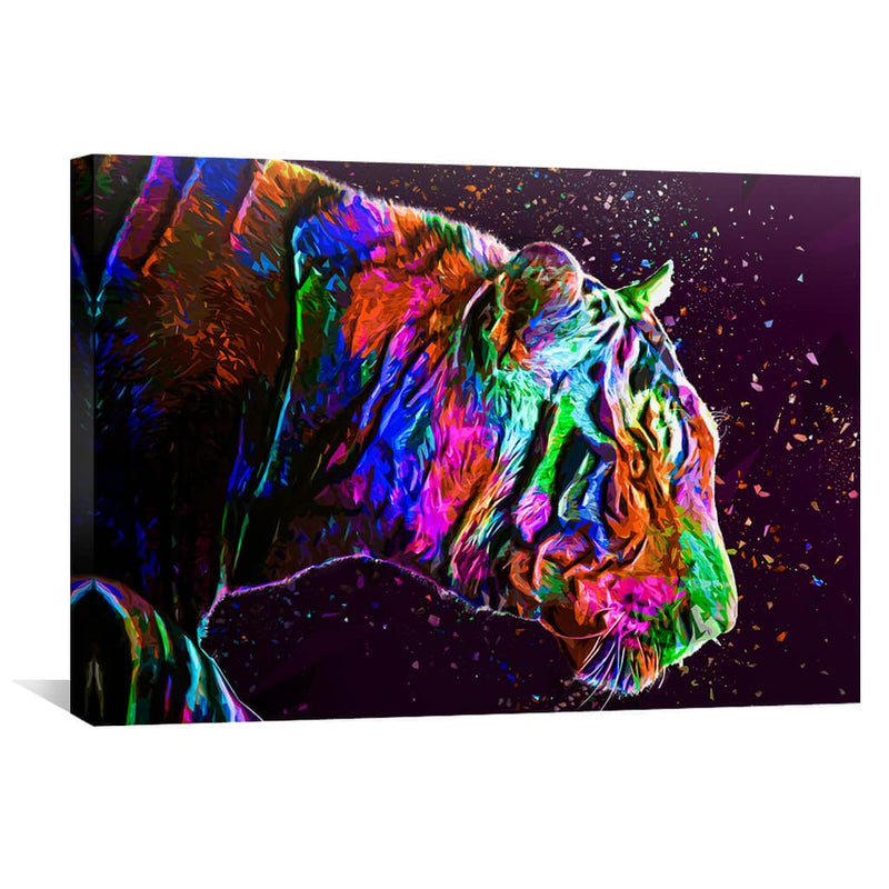 Colored Tiger Canvas