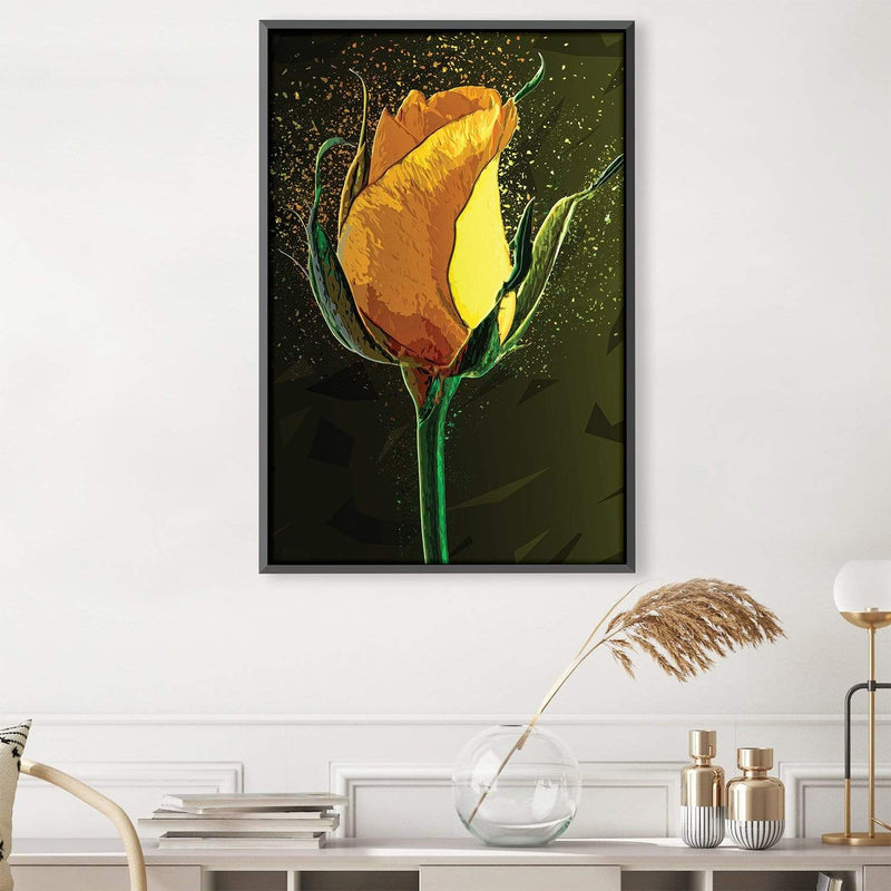 Colored Yellow Rose Canvas