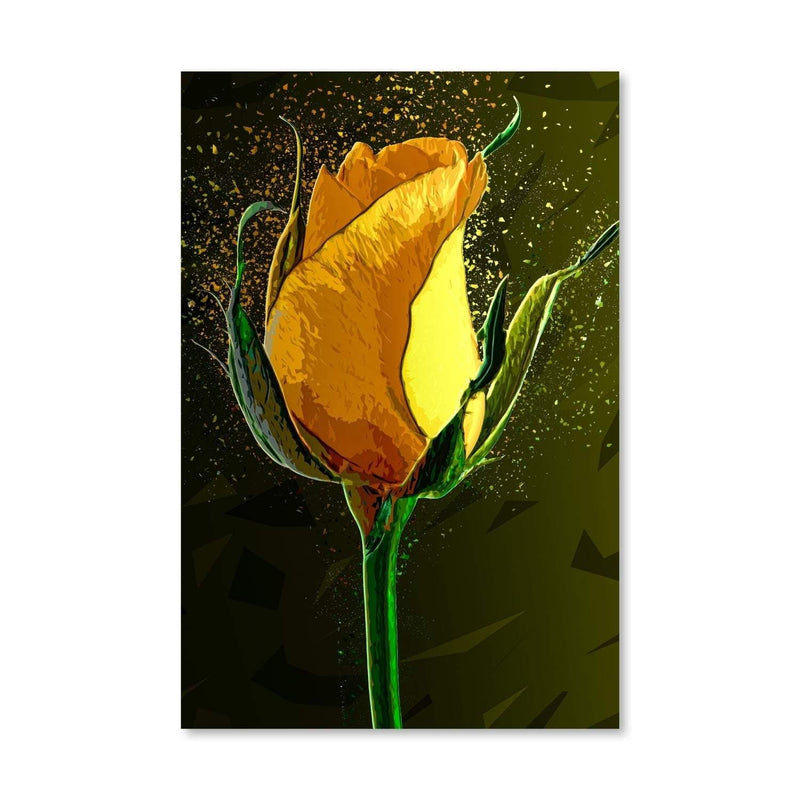 Colored Yellow Rose Canvas