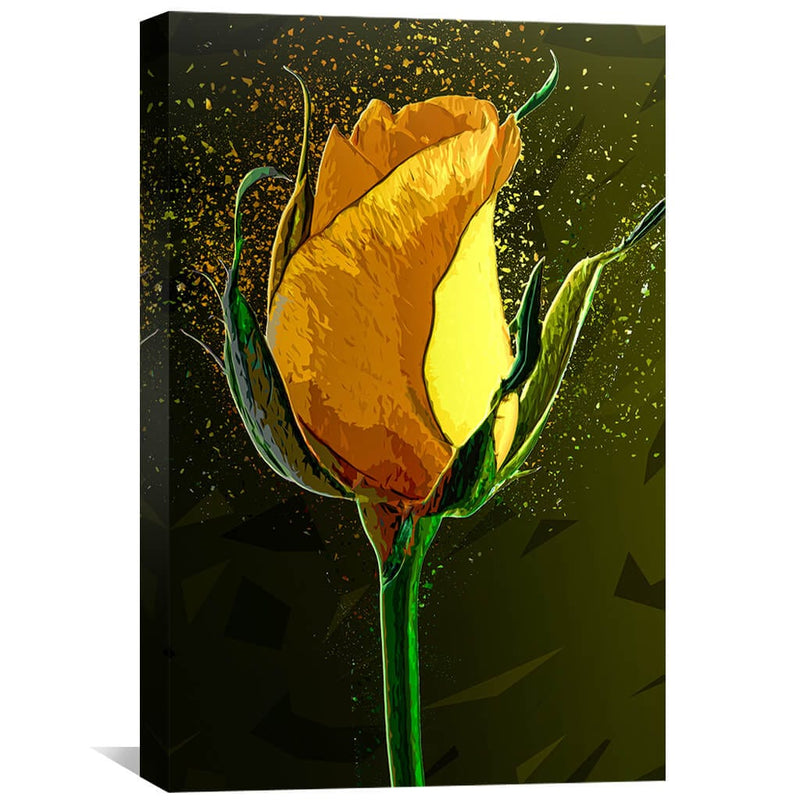 Colored Yellow Rose Canvas