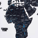 2D Wooden World Map Midnight