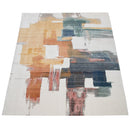 Colorful Area Rug Modern Art 3D Effect Cream, Blue, Yellow