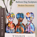Colorful balloon dog statue – living room glossy art decor by Decorbites