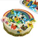 Colorful butterfly flower cake toppers living room wall decals by Decorbites