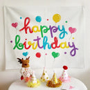 Colorful cartoon animal birthday wall tapestry bedroom backdrop by Decorbites