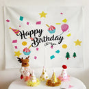 Colorful cartoon animal birthday wall tapestry bedroom backdrop by Decorbites