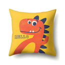 Colorful cartoon dino baby pillowcase bedroom cushion cover by Decorbites