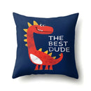 Colorful cartoon dino baby pillowcase bedroom cushion cover by Decorbites
