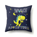 Colorful cartoon dino baby pillowcase bedroom cushion cover by Decorbites