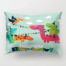 Colorful cartoon dinosaur pillowcase kids bedroom decor by Decorbites