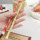 Colorful christmas long handle candy cane glass stirring stick kitchen by Decorbites