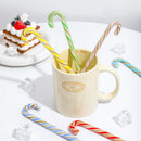 Colorful christmas long handle candy cane glass stirring stick kitchen by Decorbites