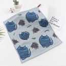 Colorful dinosaur cat gauze hand towels set of 4 kitchen decor by Decorbites