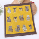 Colorful dinosaur cat gauze hand towels set of 4 kitchen decor by Decorbites