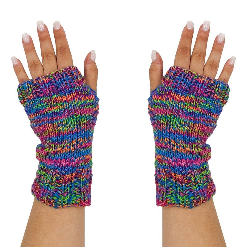 Colorful Fingerless Mitts Knitting and Crochet Kit