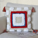 Colorful geometric boho tassel macrame pillow covers living room decor by Decorbites