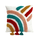 Colorful geometric tassel pillowcase bedroom hand embroidered decor by Decorbites