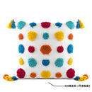 Colorful geometric tassel pillowcase bedroom hand embroidered decor by Decorbites