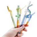 Colorful glass flower handle stir bar kitchen cocktail straw by Decorbites