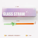 Colorful glass flower handle stir bar kitchen cocktail straw by Decorbites