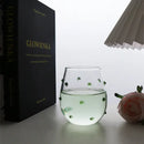 Colorful glass wave dots mug set dining room stemless wine glasses by Decorbites
