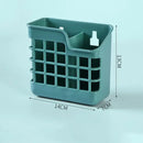 Colorful grid pattern kitchen cutlery storage holder utensil caddy by Decorbites