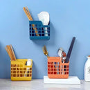 Colorful grid pattern kitchen cutlery storage holder utensil caddy by Decorbites