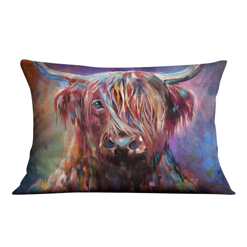 Colorful Highland Cow Cushion