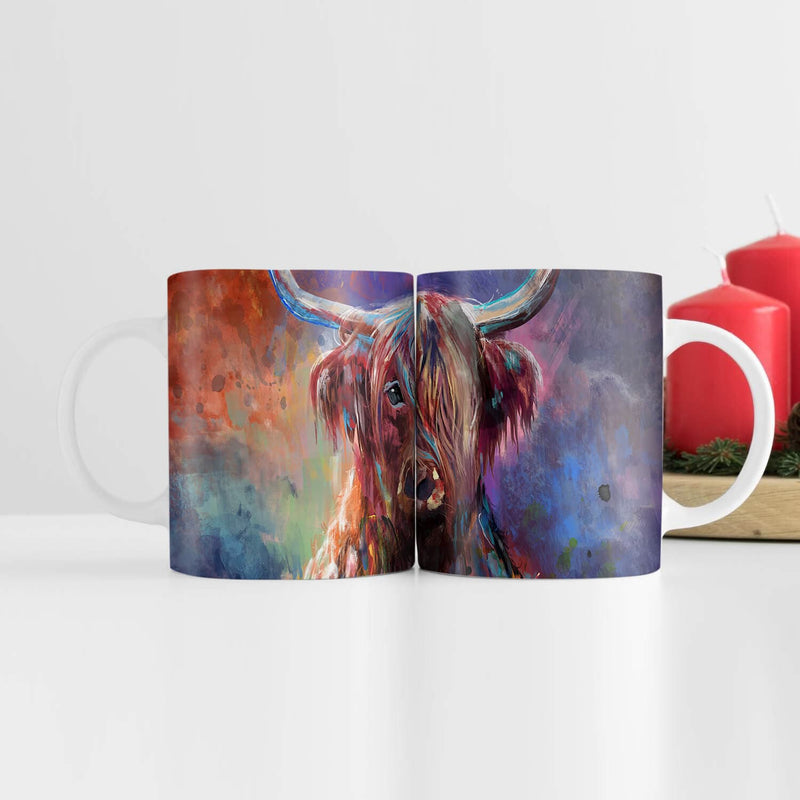 Colorful Highland Cow Mug