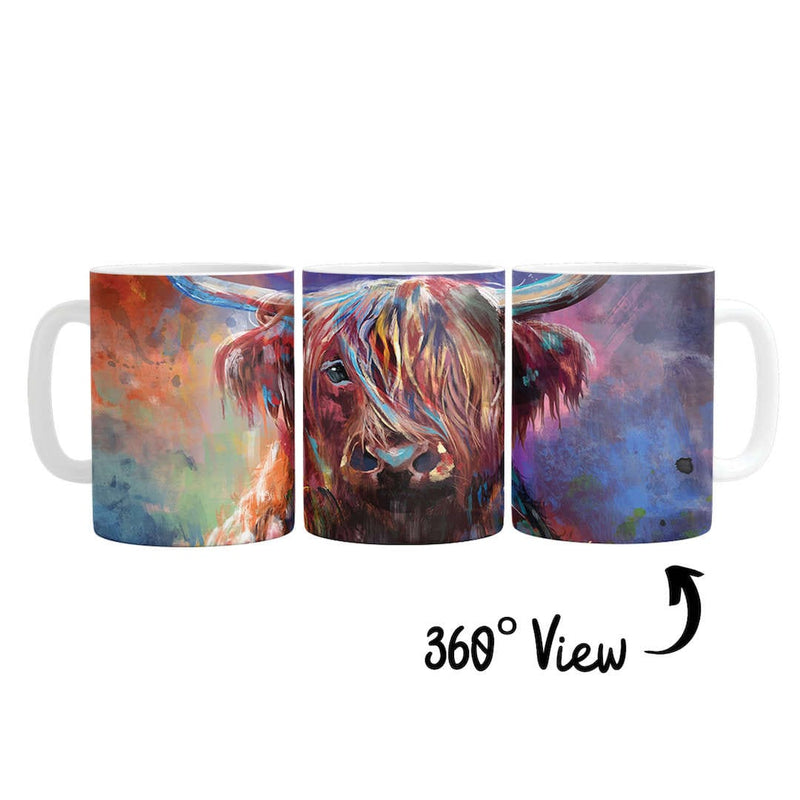 Colorful Highland Cow Mug