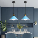 Colorful industrial loft pendant light kitchen cone lamp brass finish by Decorbites