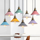 Colorful industrial loft pendant light kitchen cone lamp brass finish by Decorbites