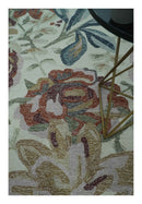 Colorful Ivory, Olive and Brown Floral Design Hand Tufted Custom Made wool Rug
