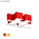 GobekUsa Kids Style Jigsaw Puzzles Ceiling Flush Light - Acrylic LED Flushmount in Red/Yellow & White