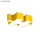 GobekUsa Kids Style Jigsaw Puzzles Ceiling Flush Light - Acrylic LED Flushmount in Red/Yellow & White