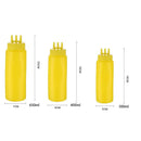 Colorful multi prong condiment squeeze bottle set kitchen sauce dispenser by Decorbites