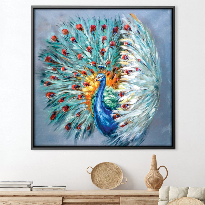 Colorful Peacock Oil Painting