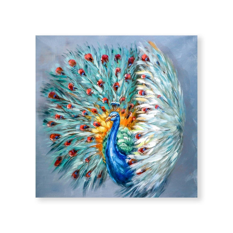 Colorful Peacock Oil Painting