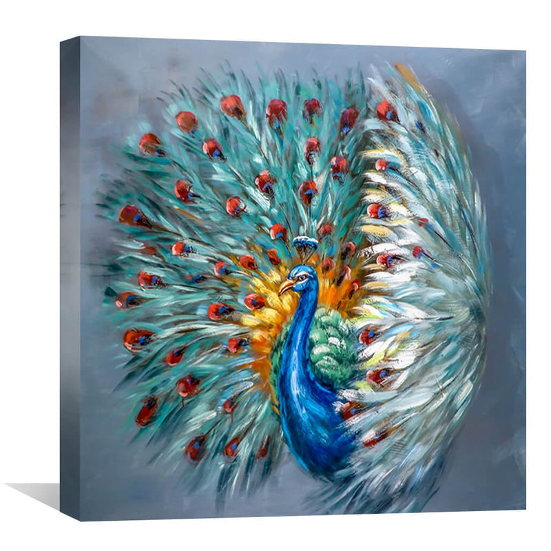 Colorful Peacock Oil Painting