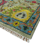 Multicolor Oushak Wool Area Rug - Traditional Hand Knotted Turkish by The Rug Decor