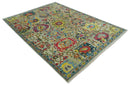 Multicolor Oushak Wool Area Rug - Traditional Hand Knotted Turkish by The Rug Decor