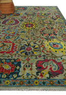 Multicolor Oushak Wool Area Rug - Traditional Hand Knotted Turkish by The Rug Decor