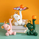 Colorful resin bear house entry tray keys receiver for living room by Decorbites