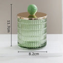 Colorful ribbed glass tea canister set kitchen storage jar by Decorbites
