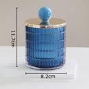 Colorful ribbed glass tea canister set kitchen storage jar by Decorbites
