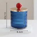 Colorful ribbed glass tea canister set kitchen storage jar by Decorbites